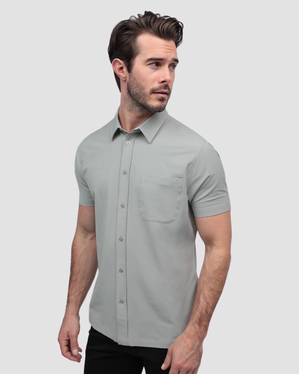 Button Up - Non-Branded-Sage-Front--Alex---M