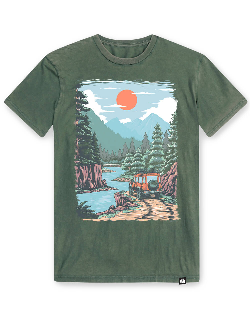 Offroad Escape Vintage Tee-Vintage Royal Pine-Mock-Regular--Model---M