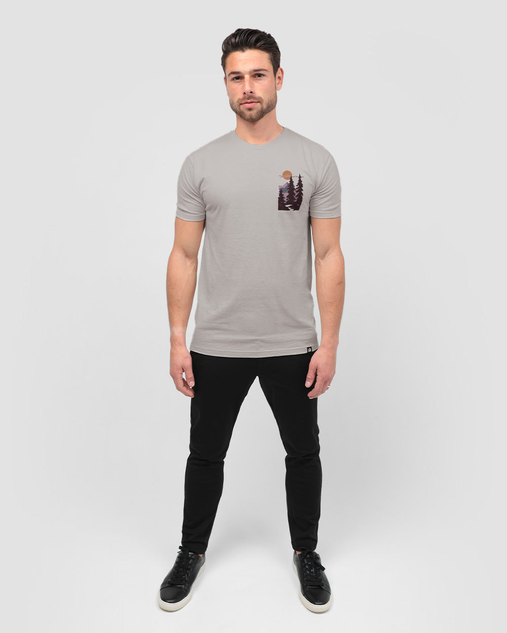 Purple Peaks Tee-Ivory-Regular-Full--Model---L