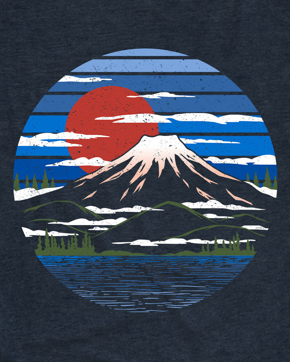 Quiet Horizon Tee-Navy-Regular-Swatch--Model---L