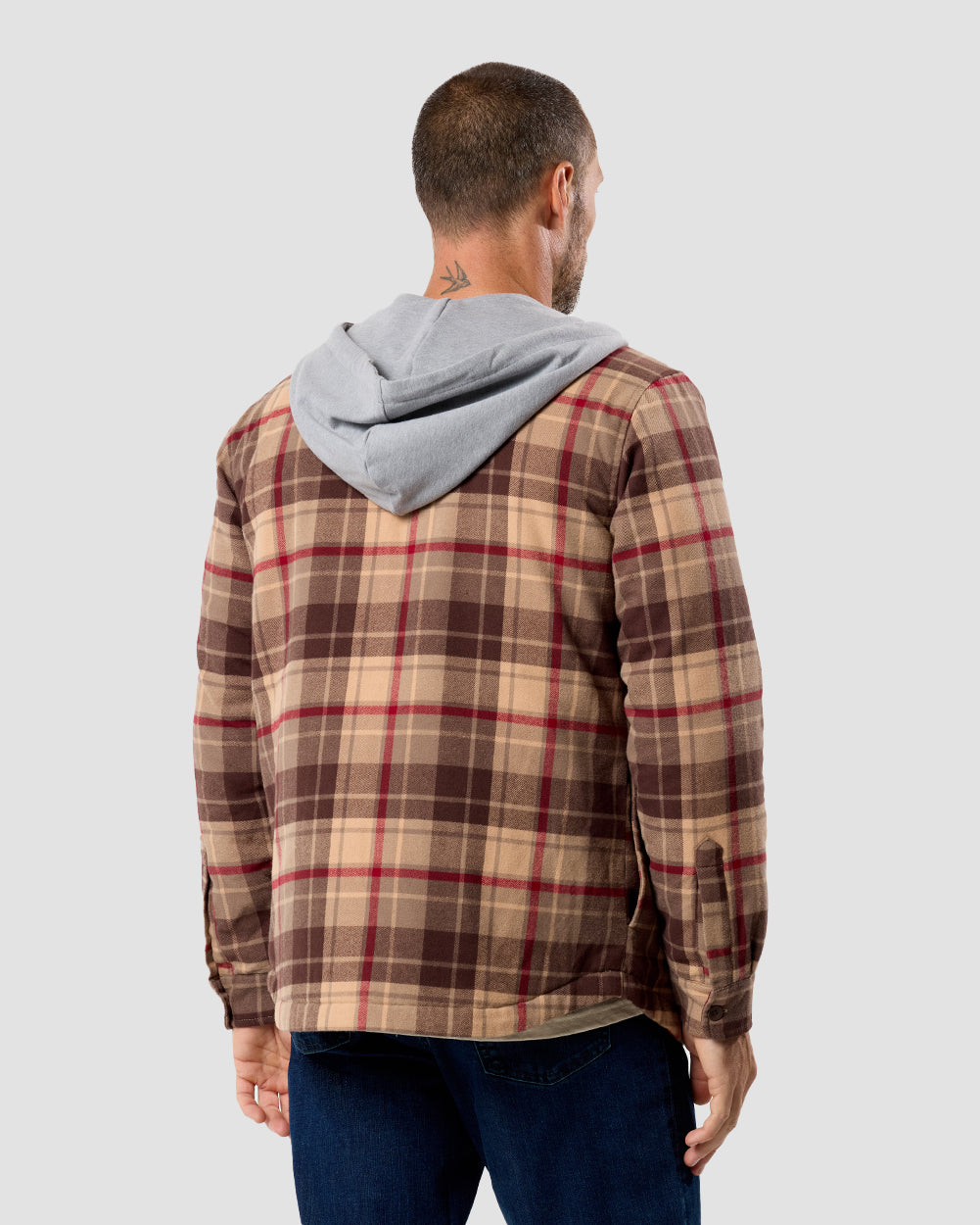 Ridgeview Flannel Jacket - Non-Branded-Beige Multi Plaid-Regular-Back--Zac---L