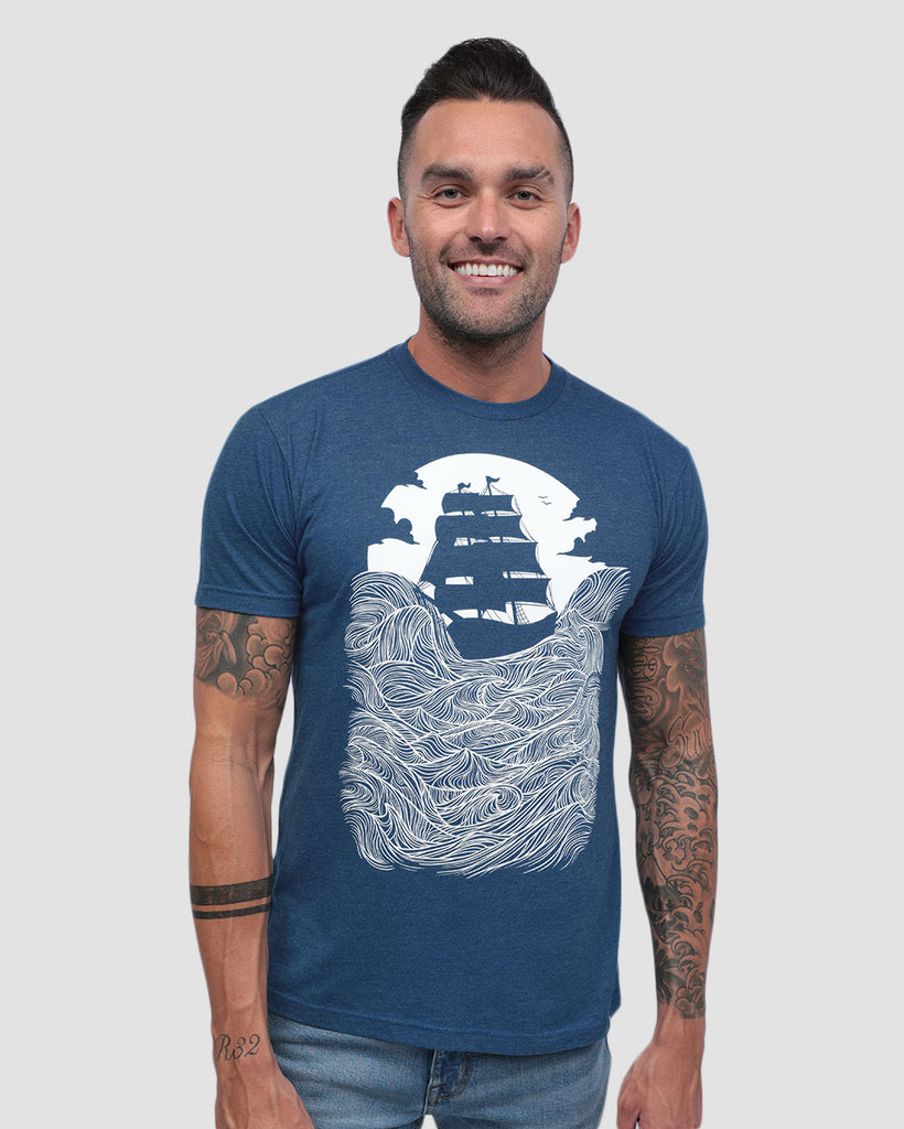 Rolling Tides Tee-Cool Blue-Front--Zach---L
