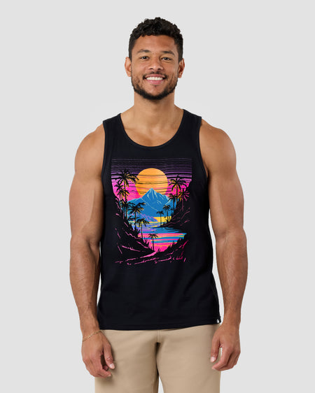 Sherbert Shores Tank-Black-Regular-Front--Nico---L