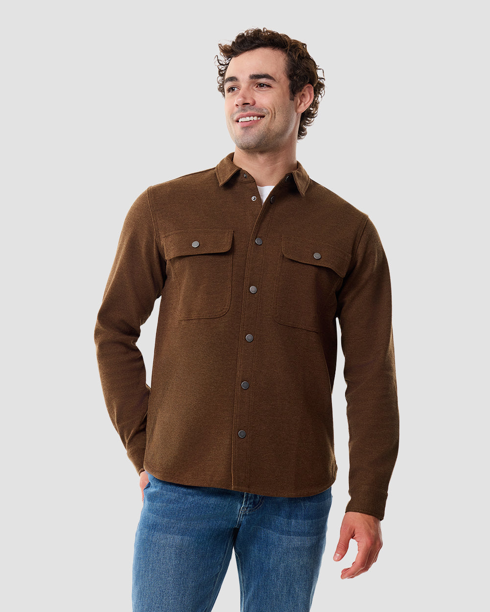 Sierra Shirt Jacket-Brown-Regular-Front--Chase---M