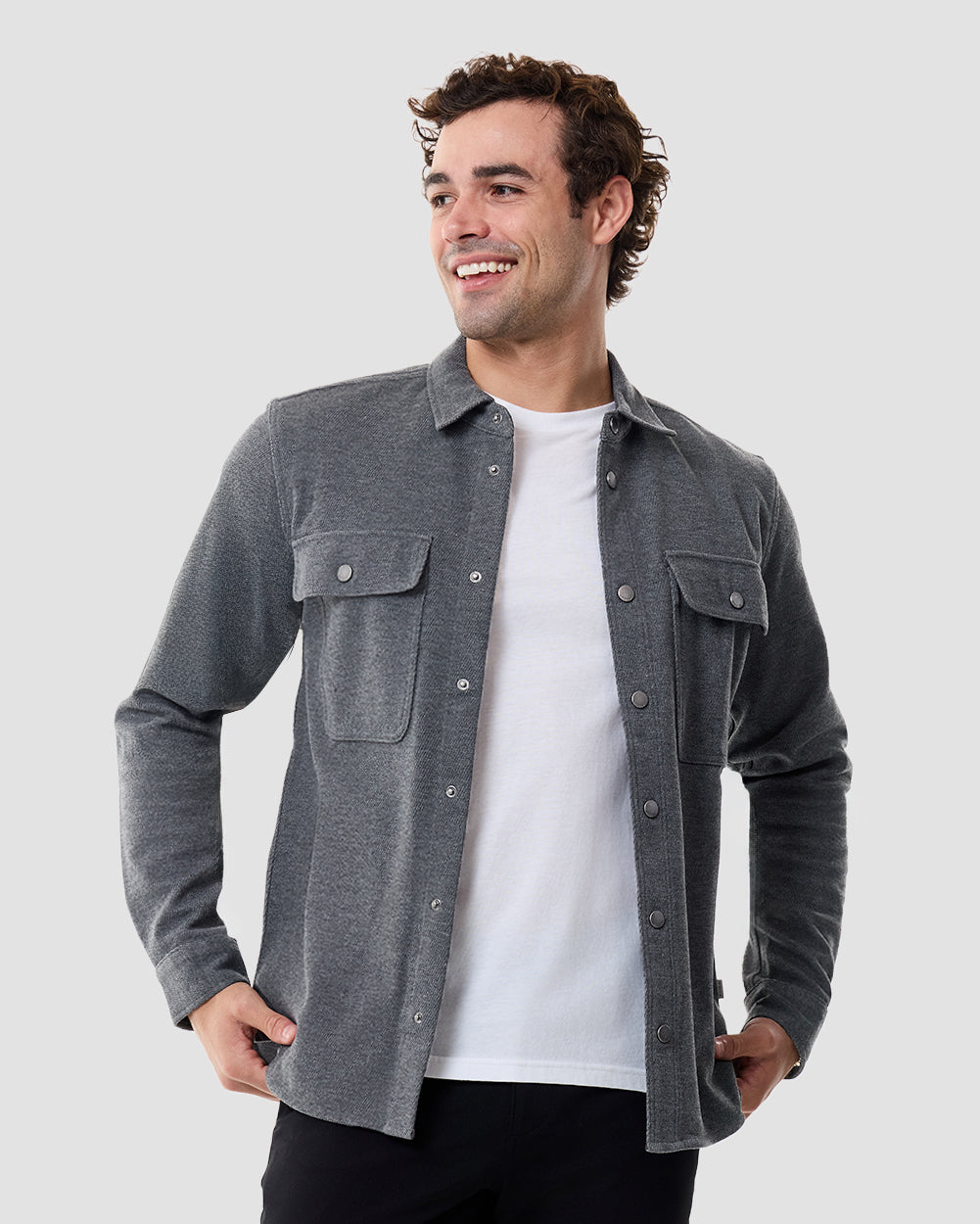 Sierra Shirt Jacket-Charcoal-Regular-Front2--Chase---M
