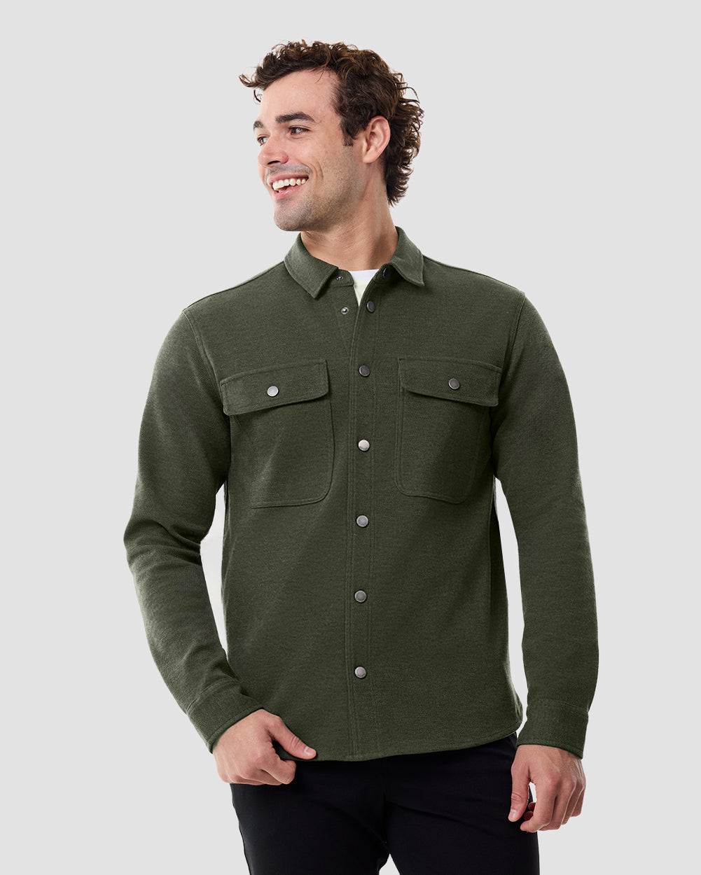 Sierra Shirt Jacket-Midnight Olive-Regular-Front--Chase---M