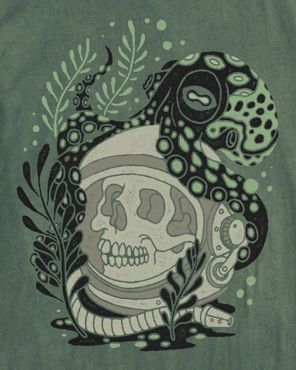 Tentacle Tomb Vintage Tee-Vintage Royal Pine-Regular-Swatch--Model---L