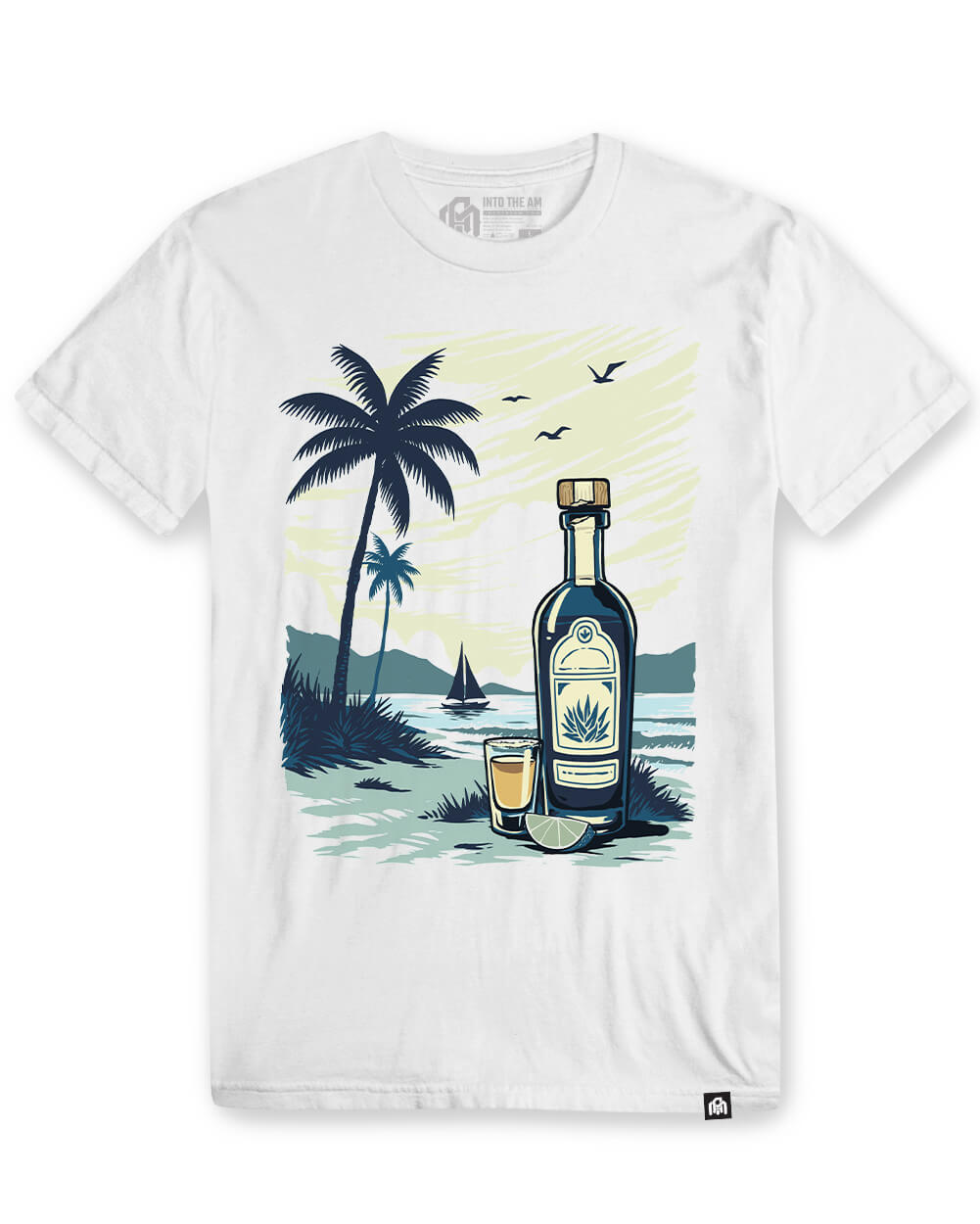Tequila Tide Vintage Tee-White-Regular-Mock--Model---L-Regular