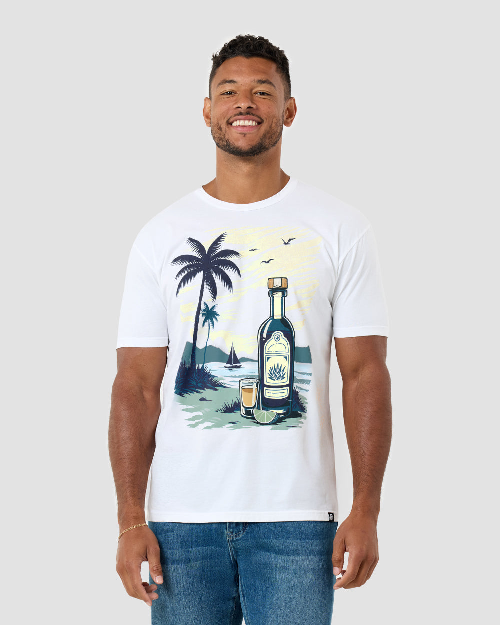 Tequila Tide Vintage Tee-Vintage White-Regular-Front--Model---L