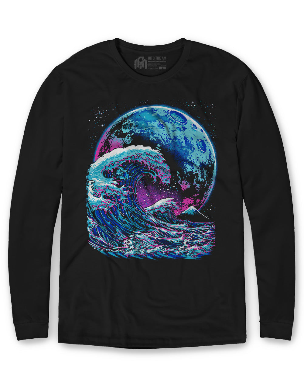 Tidal Surge Glow-in-the-Dark Long Sleeve Tee-Black-Mock-Regular--Model---L