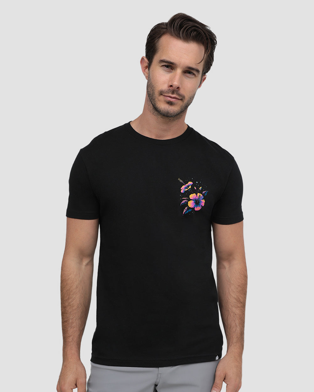 Tropic Night Tee-Black-Regular-Front--Alex---M