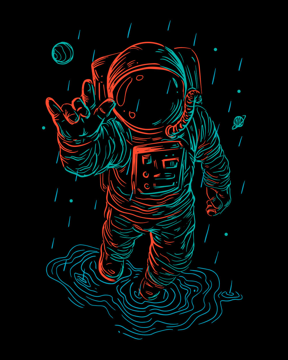 Universal Love Glow in the Dark Tee-Black-Regular-Swatch--Model---M