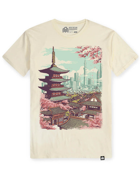 Urban Blossom Vintage Tee-Vintage Natural-Regular-Mock--Model---L