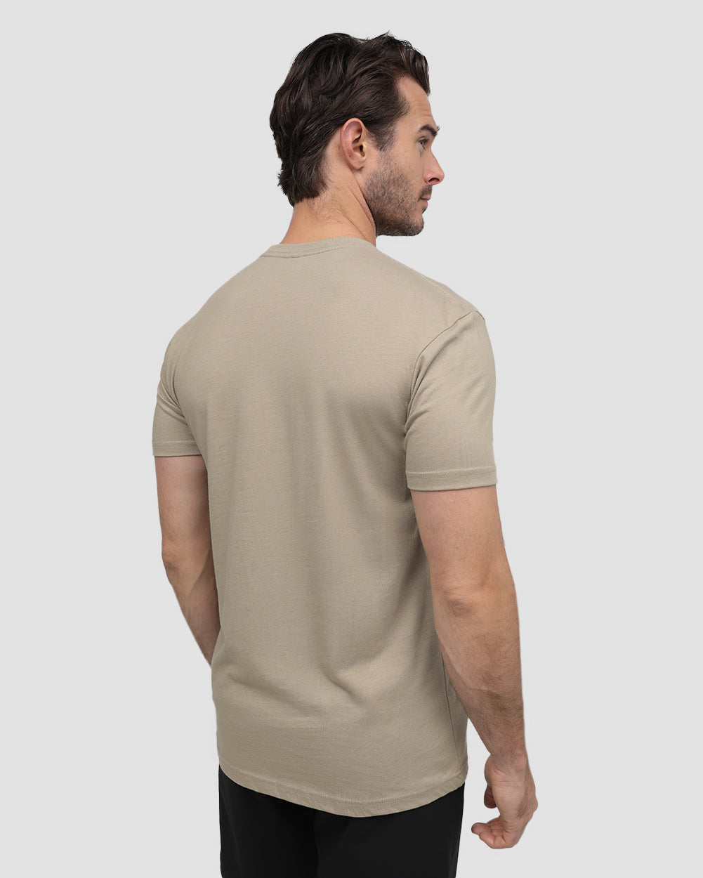 Warm Tides Tee-Heather Tan-Regular-Back--Model---L
