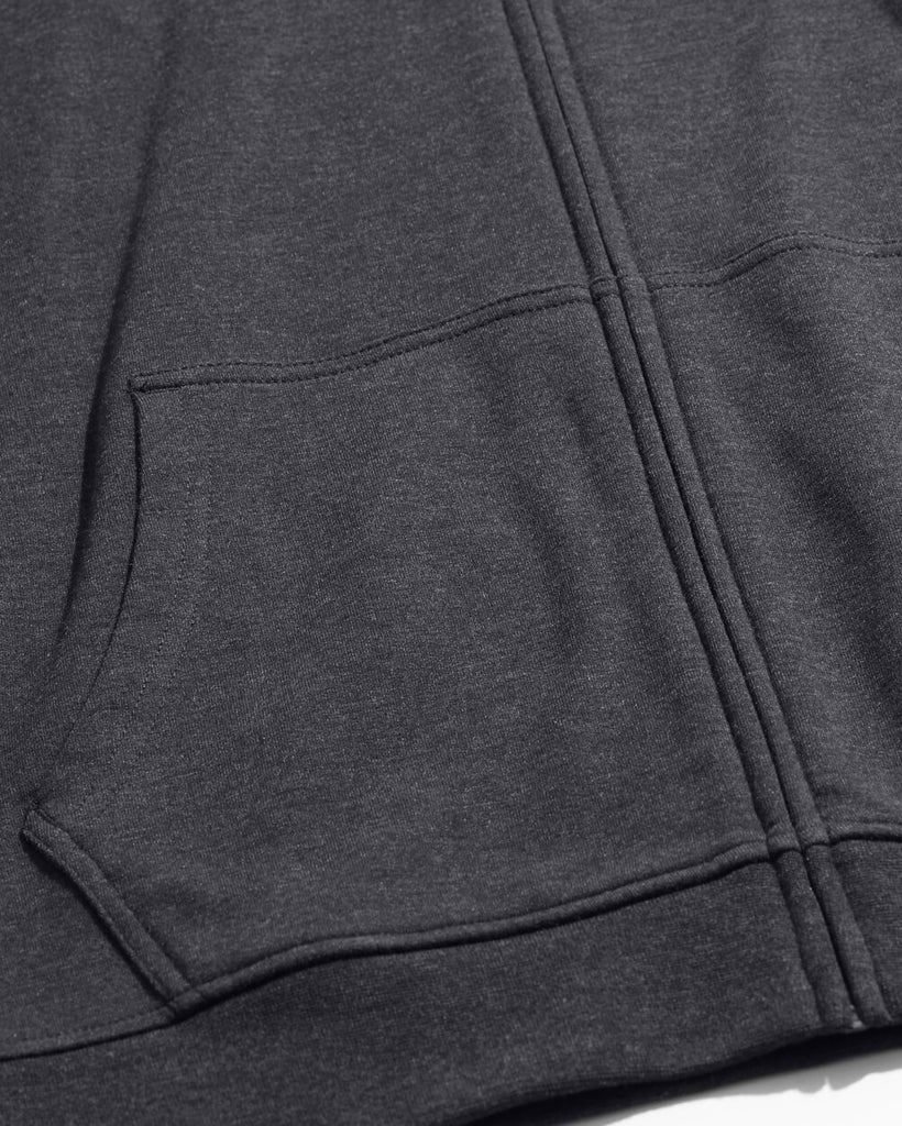 Zip-Up Hoodie - Non-Branded-Charcoal-Detail3
