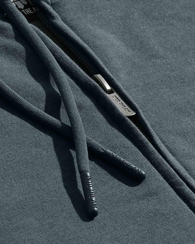 Zip-Up Hoodie - Non-Branded-Indigo-Detail2