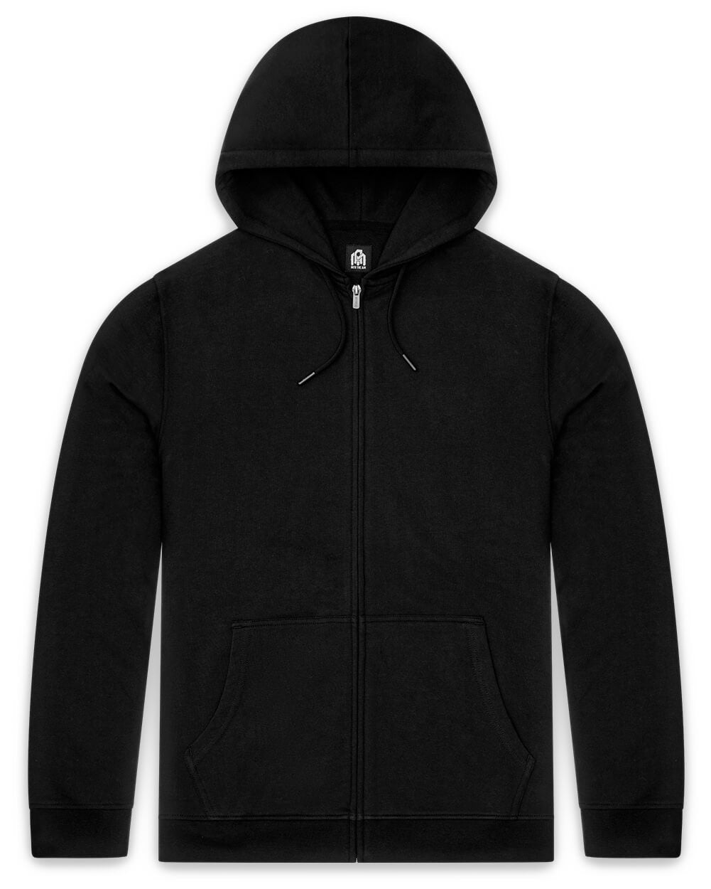 Zip-Up Hoodie - Non-Branded-Black-Front