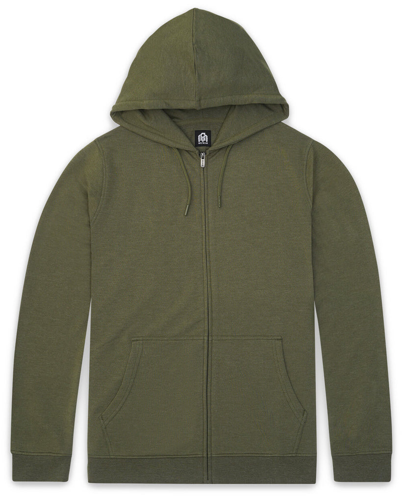 Zip-Up Hoodie - Non-Branded-Olive Green-Front
