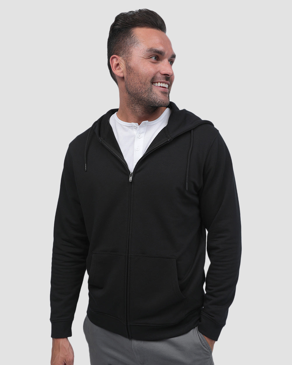 Zip-Up Hoodie - Non-Branded-Black-Front1--Zach---L