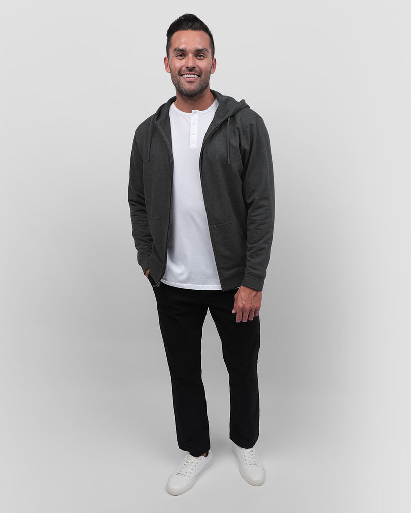 Zip-Up Hoodie - Non-Branded-Charcoal-Full--Zach---L