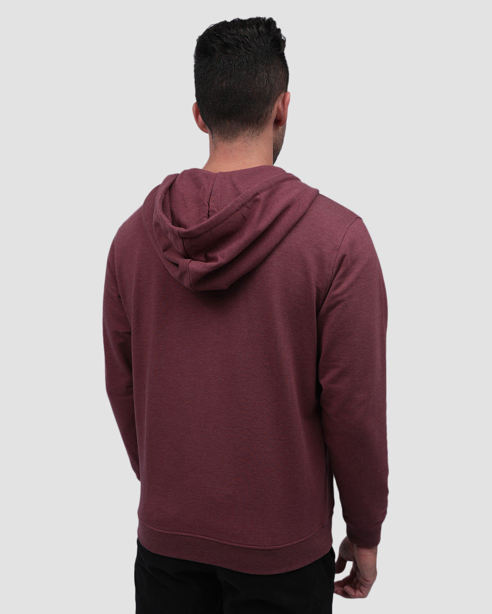 Zip-Up Hoodie - Non-Branded-Maroon-Regular-Back--Zach---L