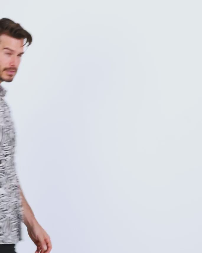 Relaxed Button Up - Non-Branded-Black Beige Animal-video