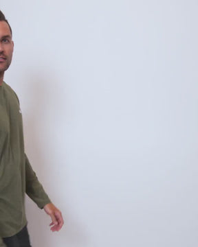 Long Sleeve Active Tee - Branded-Olive Green-Video--Zach---L