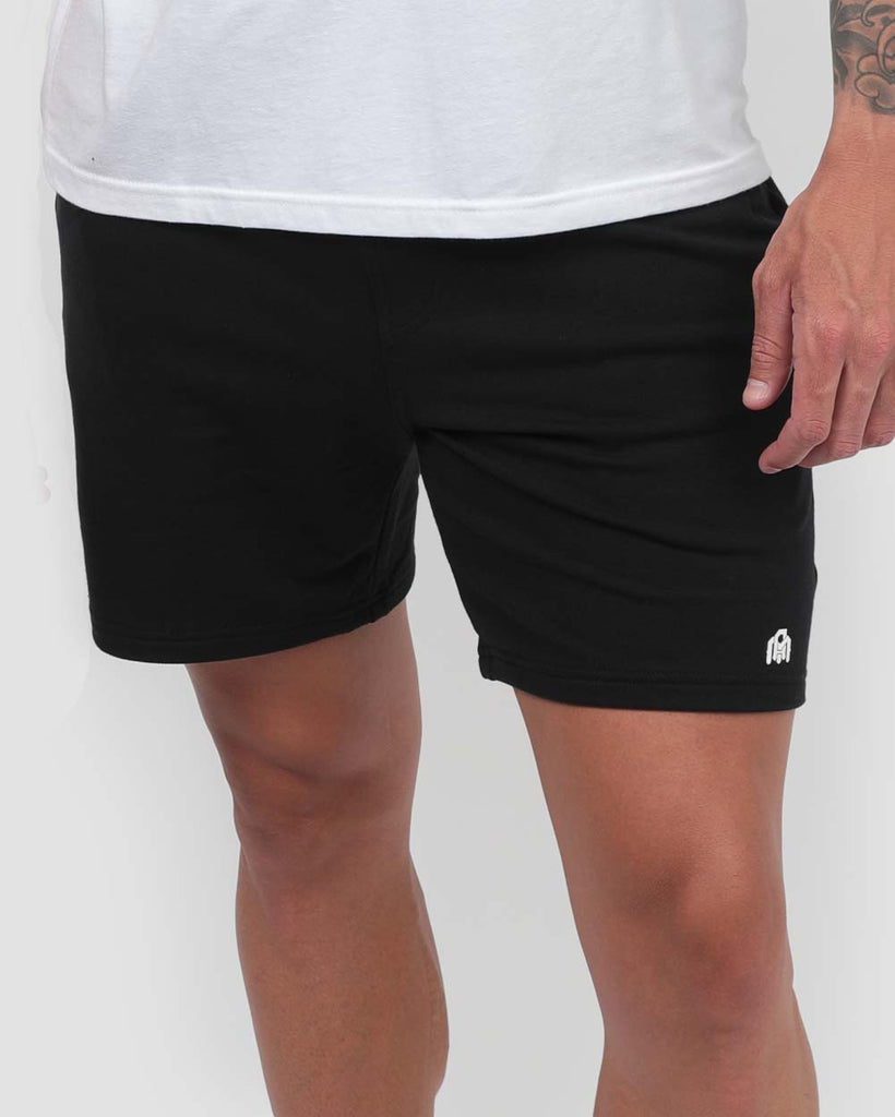 Basic Lounge Shorts-Black-Front--Zach---L