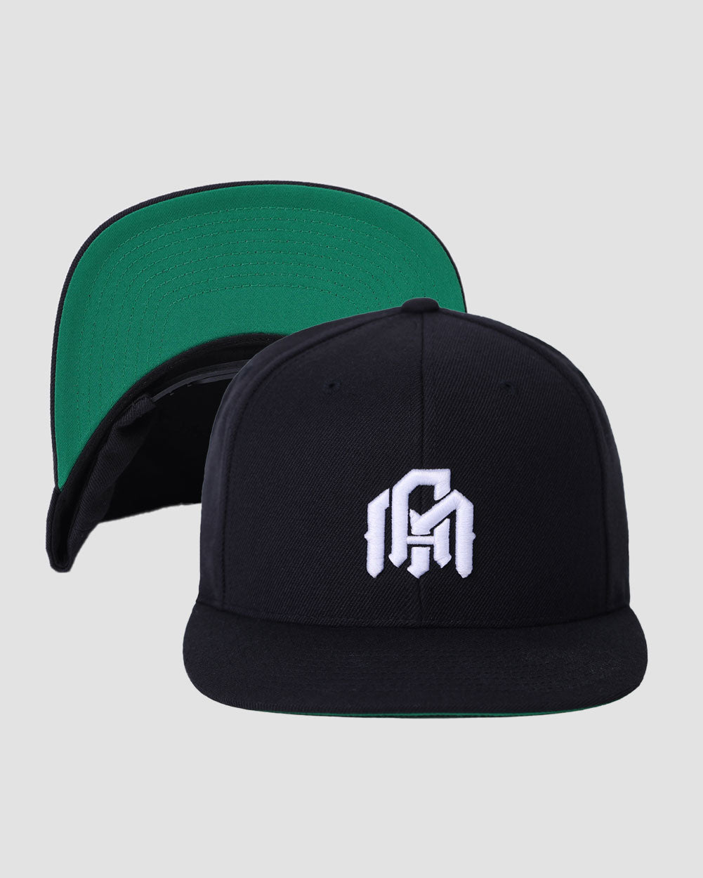 Basic AM Snapback Hat-Black-Regular-Detail--Model---Size