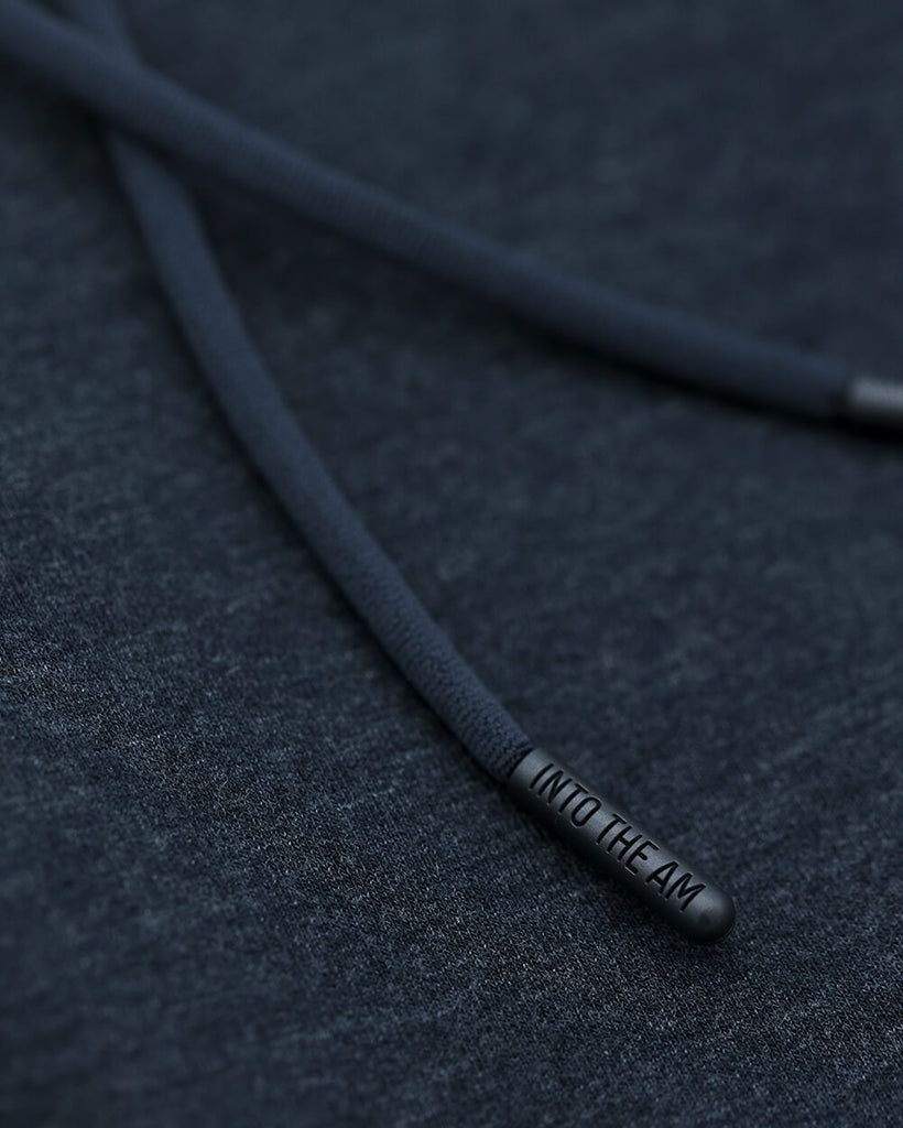 Pullover Hoodie (Hidden Pocket) - Branded-Navy-Detail Drawcord