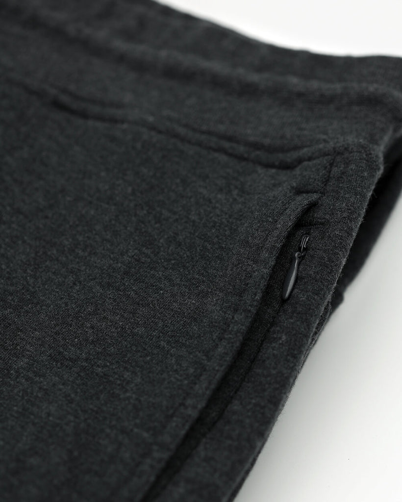 Basic Lounge Shorts-Charcoal-Detail Front Pocket