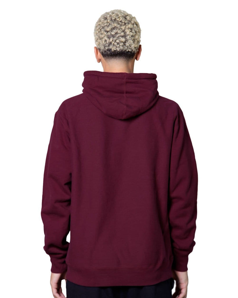 Basic Heavyweight Pullover Hoodie-Maroon-Back--Christian---L