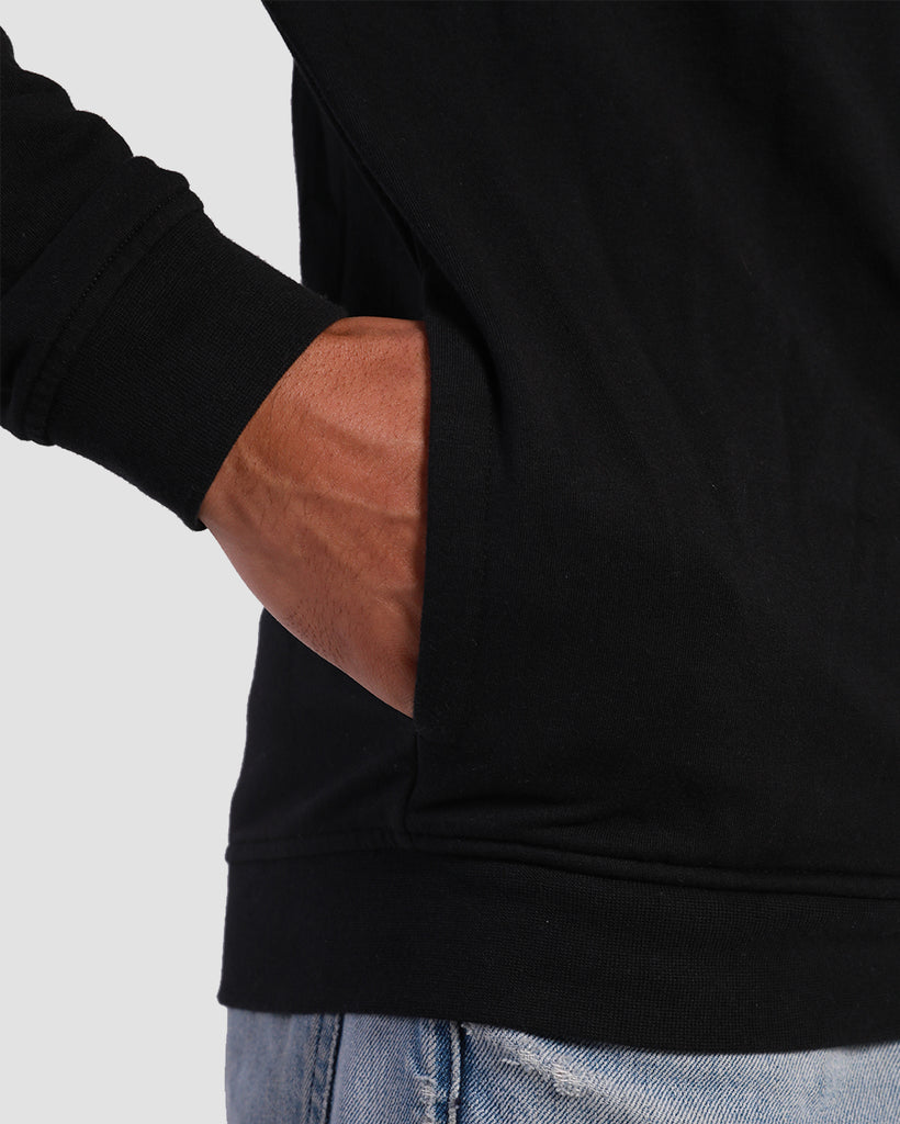Pullover Hoodie (Hidden Pocket) - Branded-Black-Detail Side Pocket