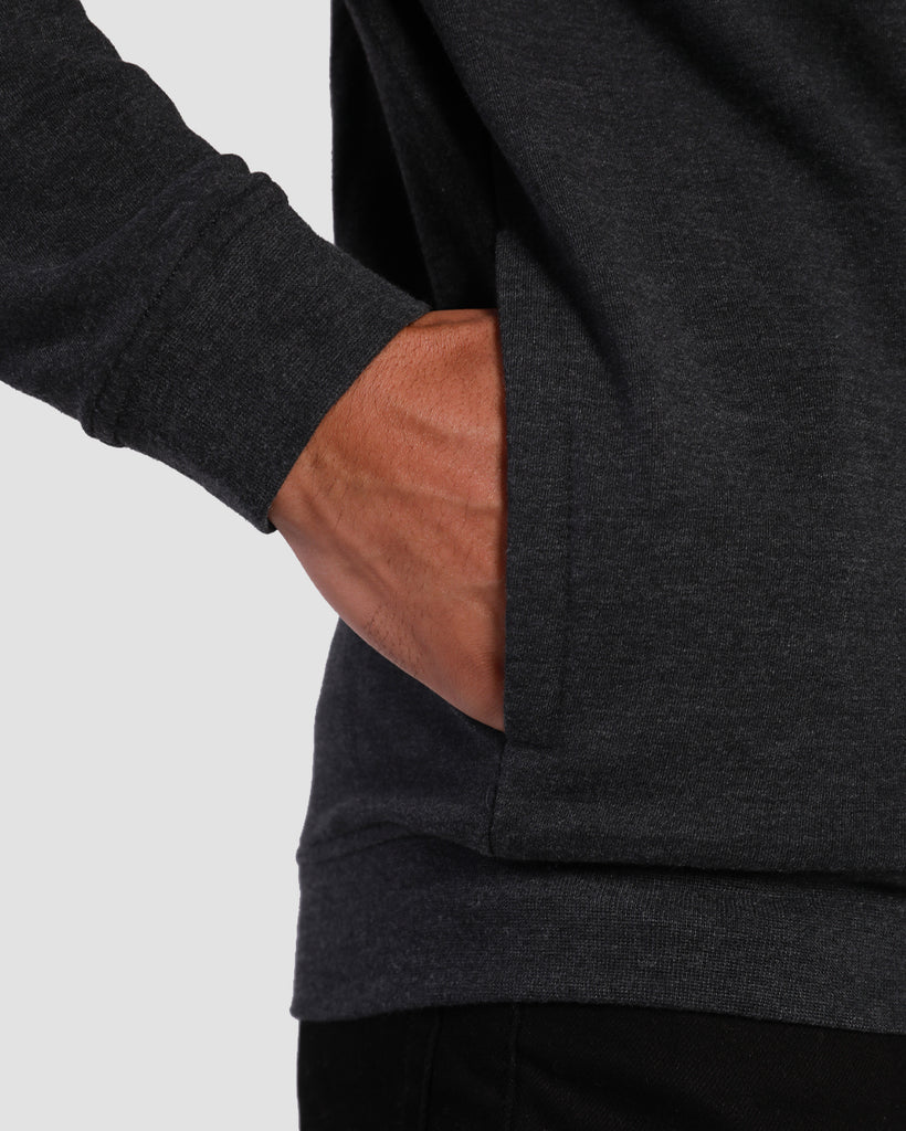 Pullover Hoodie (Hidden Pocket) - Branded-Charcoal-Detail Side Pocket