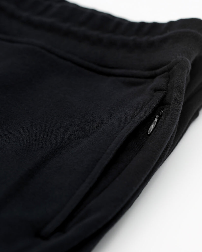 Basic Lounge Shorts-Black-Detail Front Pocket