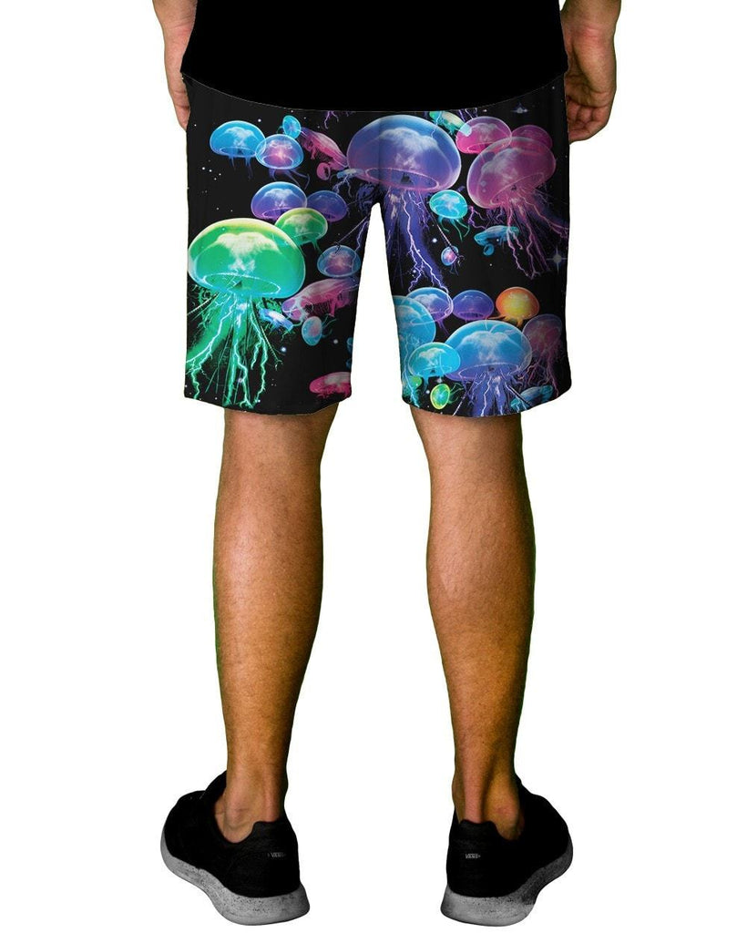Electric Jellies Men's Athletic Shorts-All Over Print-Back--Model---M