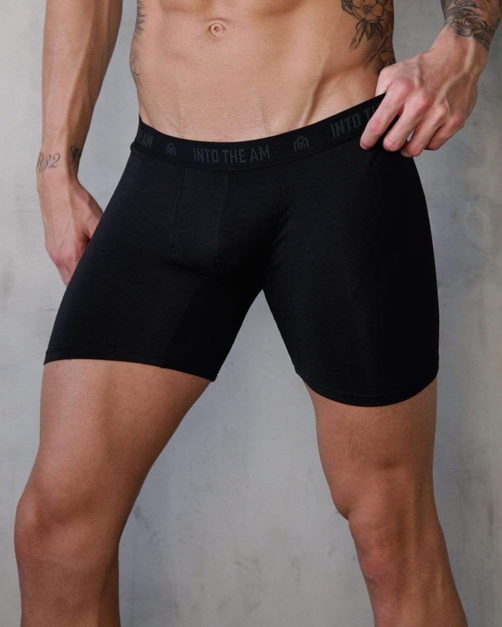 Everyday Boxer Briefs - 5"-Black-Side--Model---L