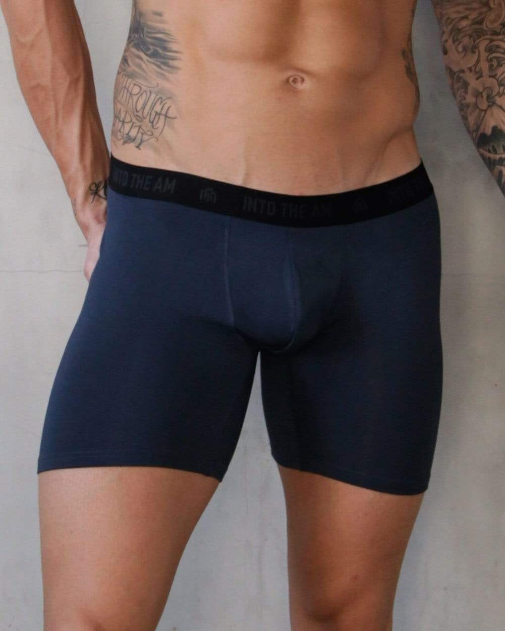 Everyday Boxer Briefs - 5"-Navy-Side Product--Model---L