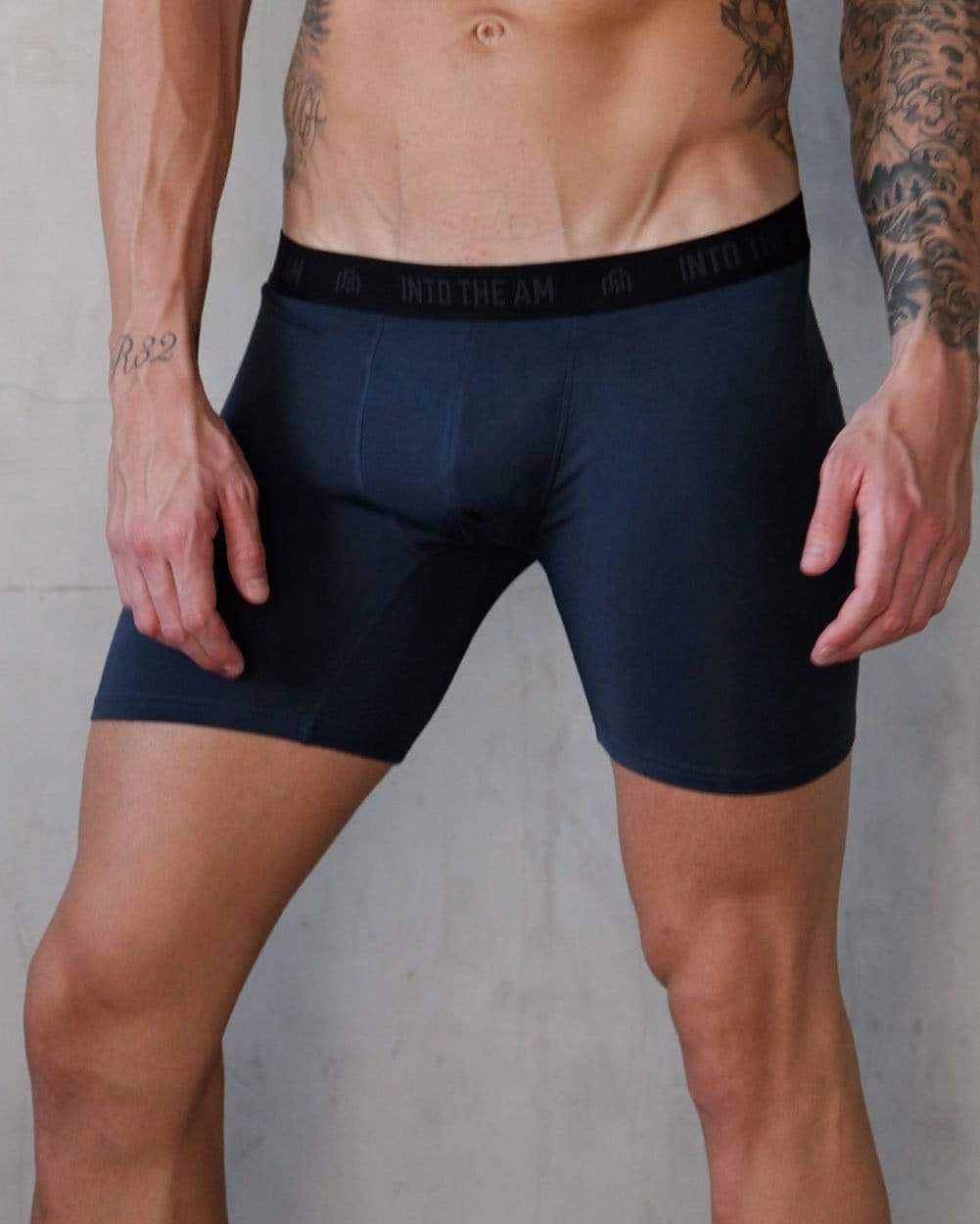 Everyday Boxer Briefs - 5"-Navy-Front Product--Model---L