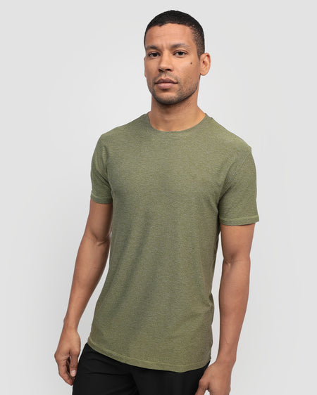 Essential Athletic Tee-Olive Green-Front--Tristyn---M-Regular