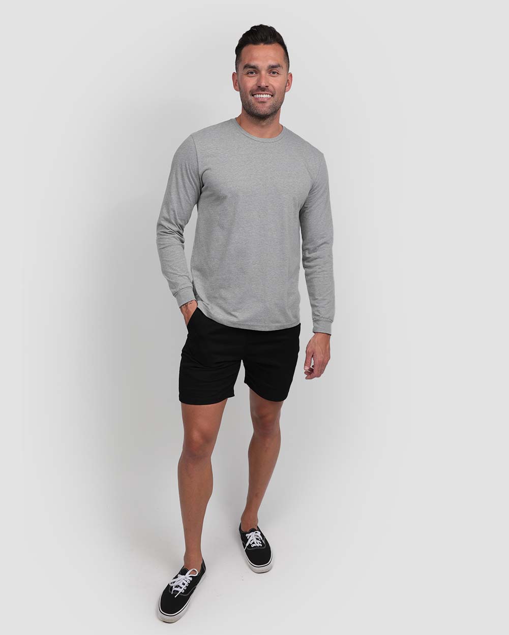 Long Sleeve Tee - Non-Branded-Regular-Grey-Full--Zach---L