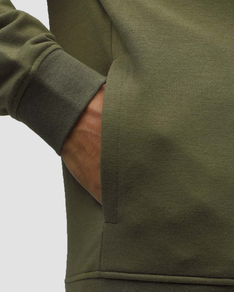 Pullover Hoodie (Hidden Pocket) - Non-Branded-Olive Green-Detail