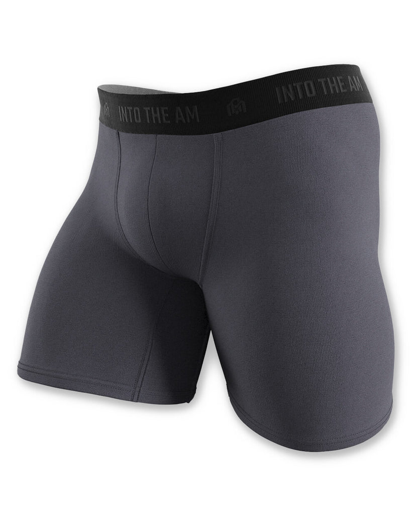 Everyday Boxer Briefs - 5"-Charcoal-Front2 Mock