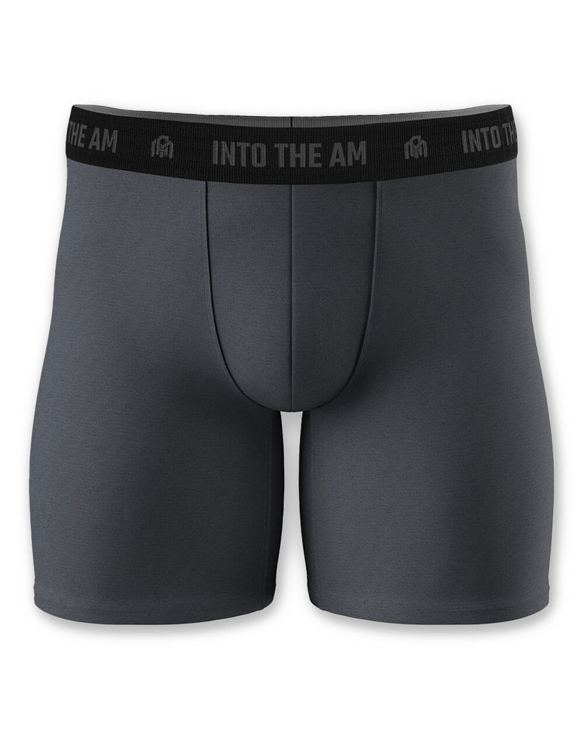 Everyday Boxer Briefs - 5"-Charcoal-Front Mock
