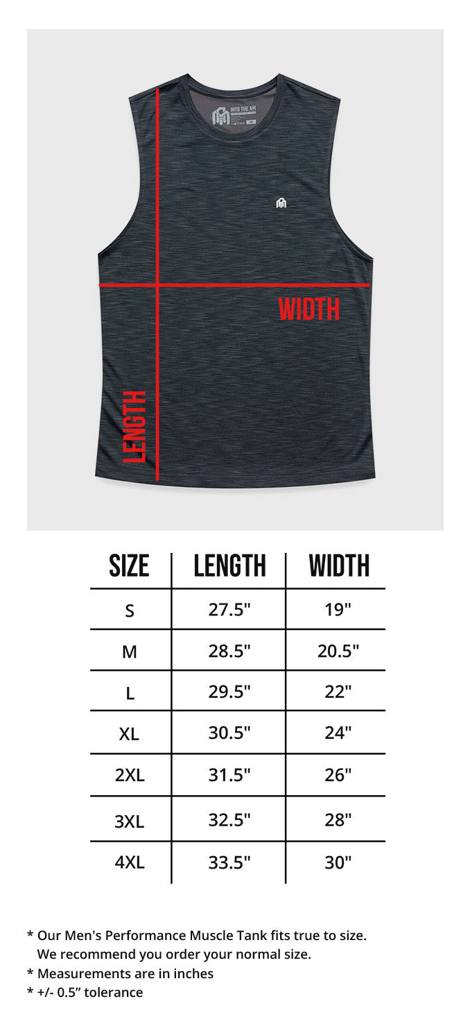 Performance Muscle Tank Size Chart