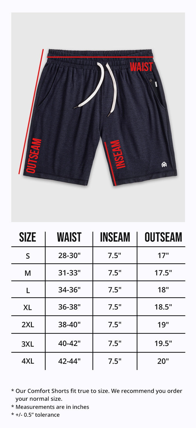 Ease Shorts Size Chart