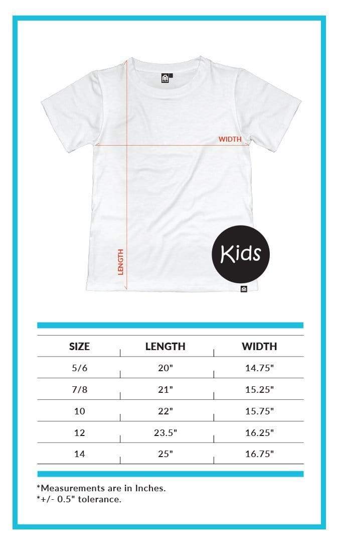 Kids Tee Size Chart