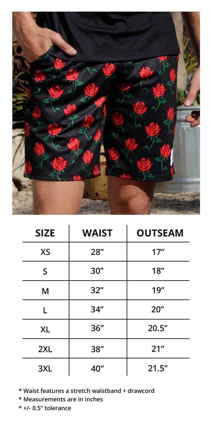Men's Shorts Size Chart