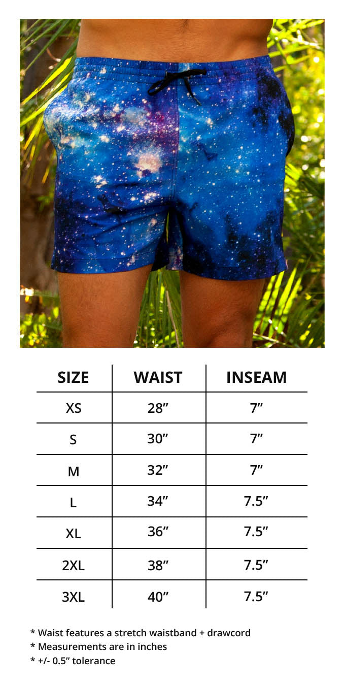 Men's Swim Trunks Size Chart