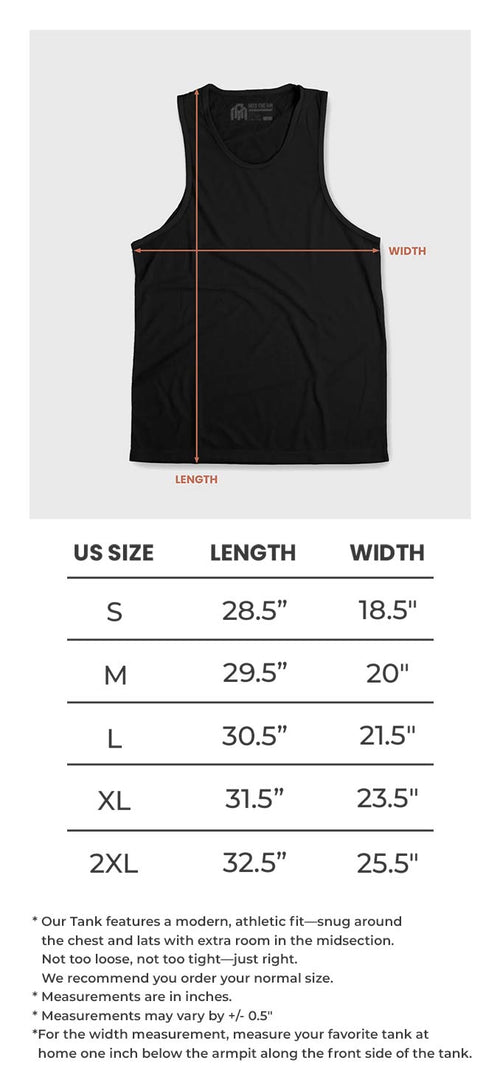Tanks Size Chart